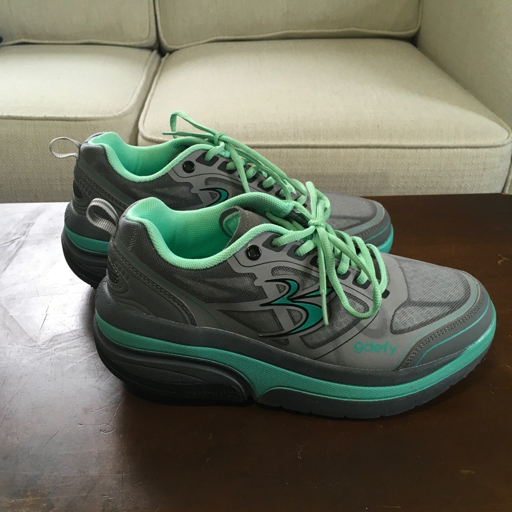G-Defy Ion Womens 7.5 Grey Mint Green Gravity Defyer Athletic Shoes